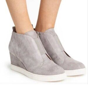 Paolo Grey Suede Sneaker Wedges